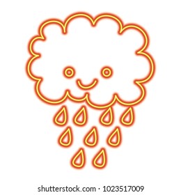 cute cartoon happy cloud rain drops