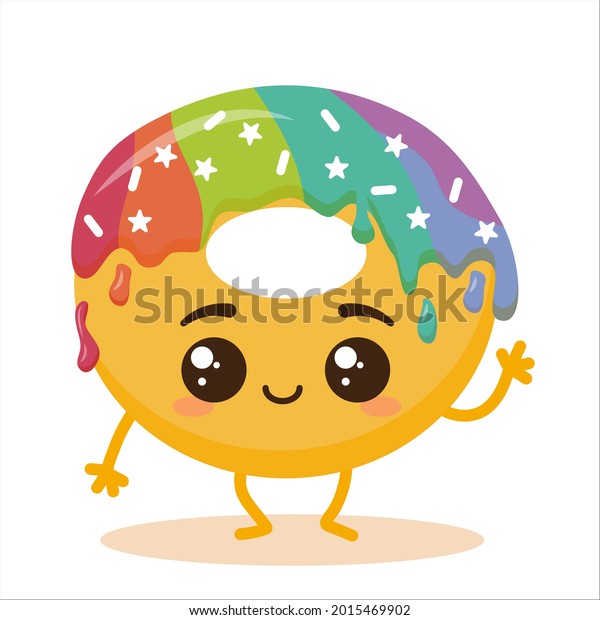 Cute Cartoon Happy Donut Face Flat Stock Vector Royalty Free 2015469902 Shutterstock 9243