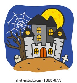 Cute cartoon Happy Halloween vector.