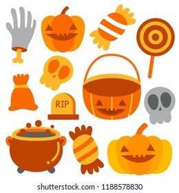 Cute cartoon Happy Halloween vector.