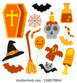 Cute cartoon Happy Halloween vector.
