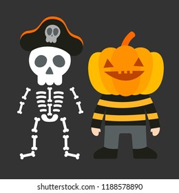 Cute cartoon Happy Halloween vector.