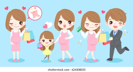 cute cartoon happy mother day for your concept