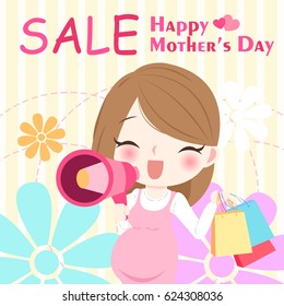 cute cartoon happy mother day for your concept