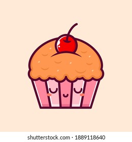 cute cartoon of happy muffin smile
