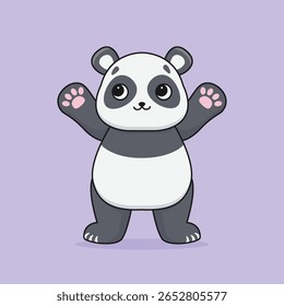 Cute cartoon happy panda. Vector illustration for children.