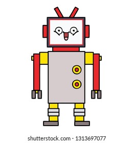 cute cartoon of a happy robot