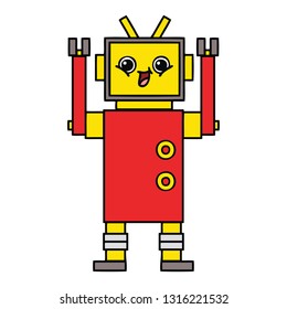 cute cartoon of a happy robot