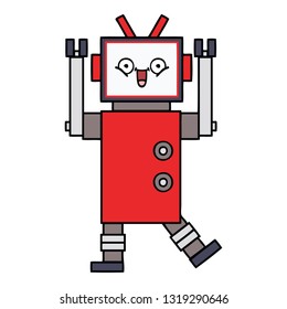 cute cartoon of a happy robot