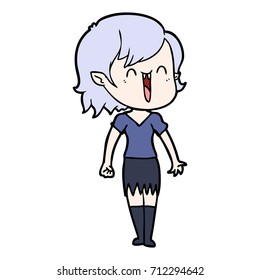 cute cartoon happy vampire girl