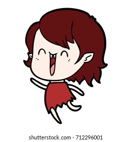 cute cartoon happy vampire girl