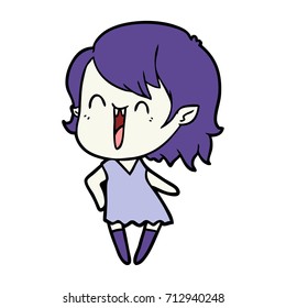 cute cartoon happy vampire girl