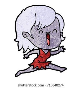 cute cartoon happy vampire girl