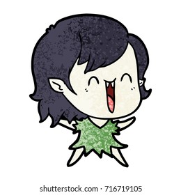 cute cartoon happy vampire girl