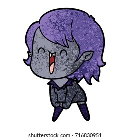 cute cartoon happy vampire girl