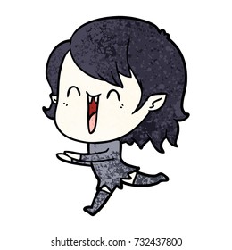 cute cartoon happy vampire girl