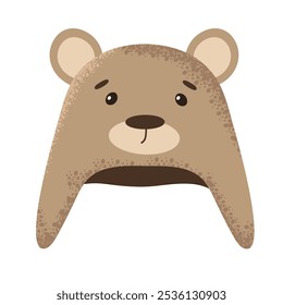 Bonito chapéu de desenho animado. Urso. Ilustração vetorial de roupas.