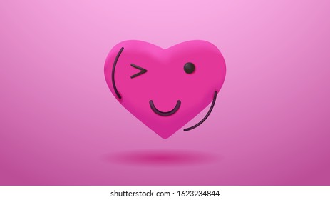 Cute cartoon heart character. vector illustration of heart. design for Valentines Day greetings and card, web, banner, poster, flyer, brochure, print.