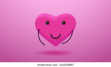 Cute cartoon heart character. vector illustration of heart. design for Valentines Day greetings and card, web, banner, poster, flyer, brochure, print.