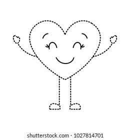 cute cartoon heart happy character