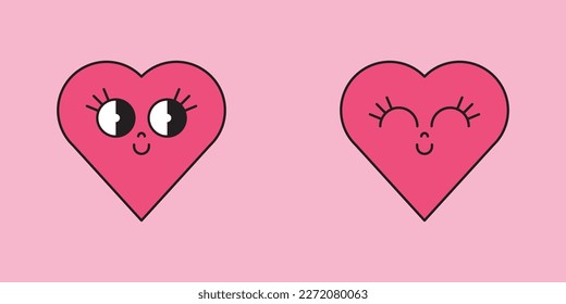 Dibujo de dibujos animados de un icono cardíaco de corte vectorial ilustración del doodle