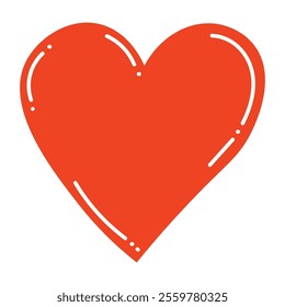 Cute cartoon heart shape in flat style. Love symbol isolated on white background.