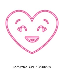 cute cartoon heart smiling happy character