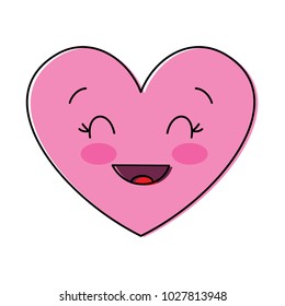 cute cartoon heart smiling happy character