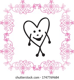 Corazón lindo de dibujos animados. Ilustración del vector