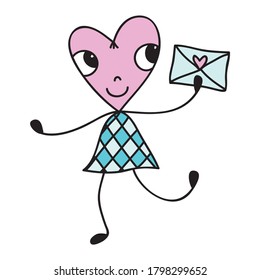 Corazón lindo de dibujos animados. Ilustración del vector