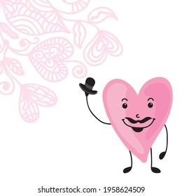 Cute cartoon heart. Vector illustration