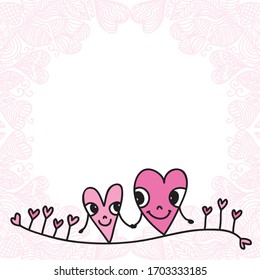 Corazones de caricatura. Ilustración del vector