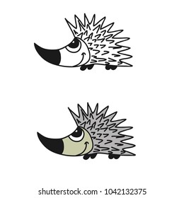 Cute cartoon hedgehog. Vector illustration