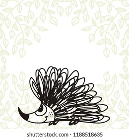 Cute cartoon hedgehog. Vector illustration