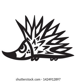 Cute cartoon hedgehog. Vector illustration