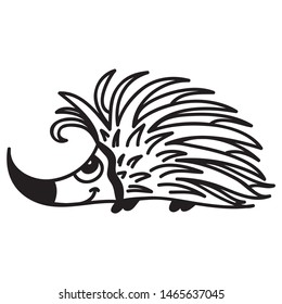 Cute cartoon hedgehog. Vector illustration
