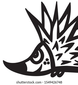 Cute cartoon hedgehog. Vector illustration