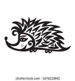 Cute cartoon hedgehog Vector illustration