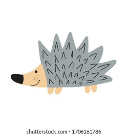 Cute Cartoon Hedgehog. Vector Illustration