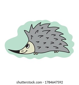 Cute cartoon hedgehog. Vector illustration