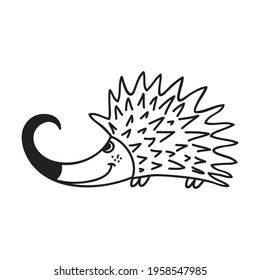 Cute cartoon hedgehog. Vector illustration