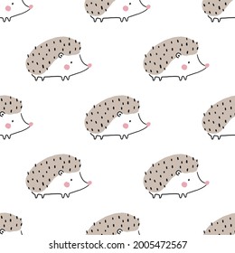 Cute cartoon hedgehog - Vektorgrafik. Handzeichnung Igel für Grußkarte und Poster. Cute kleine Hedgehobe nahtloses Muster