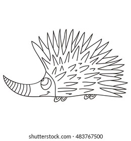 Cute cartoon hedgehog. Vector illustration.