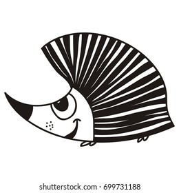 Cute cartoon hedgehog. Vector illustration.
