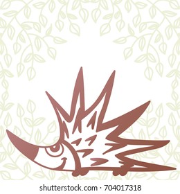 Cute cartoon hedgehog. Vector illustration.