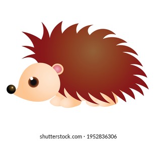 Cute cartoon hedghog. Illustration for children.