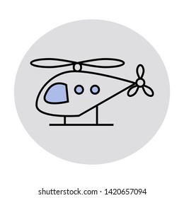 Cute cartoon helicopter vector icon
