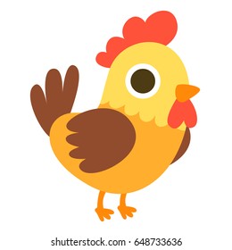 Cute cartoon hen icon. Vector illustration