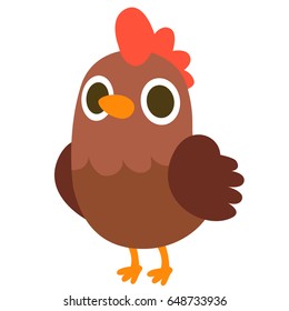 Cute cartoon hen icon. Vector illustration