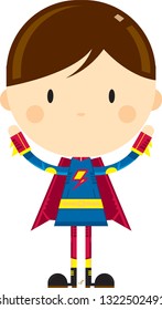 Cute Cartoon Heroic Superhero Character
